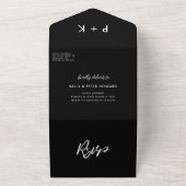 モダン結婚タイポグラフィ オールインワン招待状 (外側)