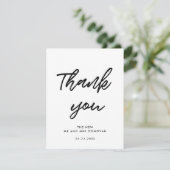 モダン結婚タイポグラフィ サンキューカード (スタンド正面)