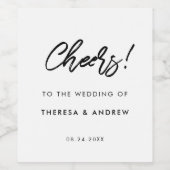 モダン結婚タイポグラフィ ワインラベル (シングルラベル)