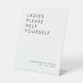 モダン結婚バスルームのバスケット標識 台座サイン (正面)