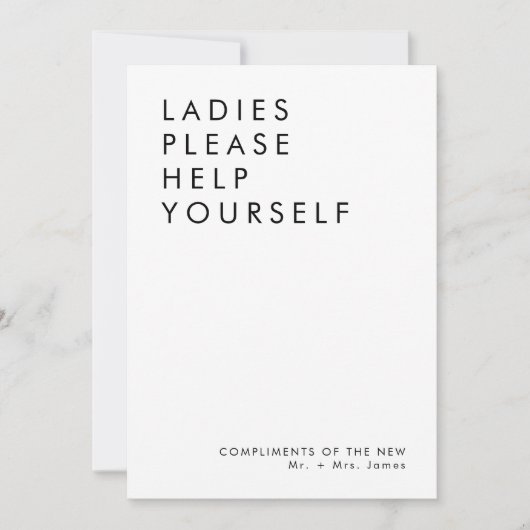 モダン結婚バスルームのバスケット標識 招待状 (正面)