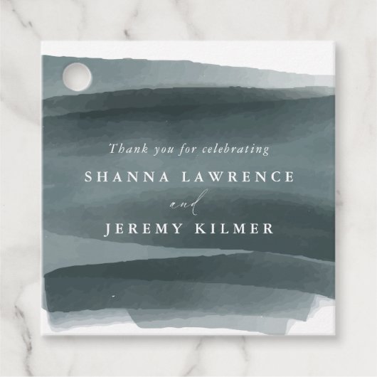 モダン結婚フォーマル抽象芸術メッセージカード フェイバータグ (正面)