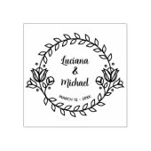 モダン結婚フローラ日 ラバースタンプ (インプリント)