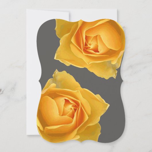 モダン結婚フローラ | ゴールデンイエローローズ 招待状 (裏面)