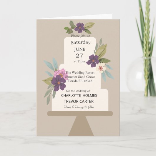 モダン結婚フローラ 招待状 (正面)