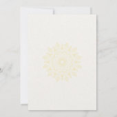 モダン結婚ベージュ色の花 招待状 (裏面)