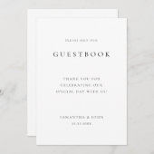 モダン結婚ミニマルのゲストブックサイン 招待状 (正面/裏面)