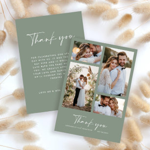 モダン結婚ミニマルの写真感謝していは緑の香り 招待状