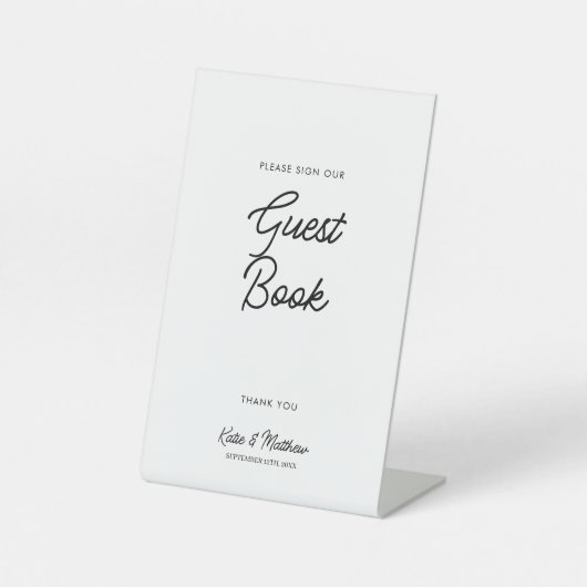 モダン結婚ミニマル手話 台座サイン (正面)