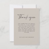 モダン結婚ミニマル数々のの写真は感謝していグレーだ 招待状 (裏面)