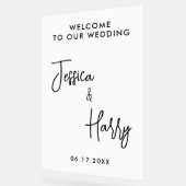 モダン結婚ミニマル歓迎 アクリルサイン (傾斜)