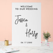 モダン結婚ミニマル歓迎 アクリルサイン (ウェディング)