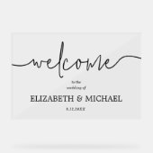 モダン結婚ミニマル歓迎 アクリルサイン (正面)