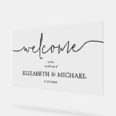モダン結婚ミニマル歓迎 アクリルサイン (傾斜)