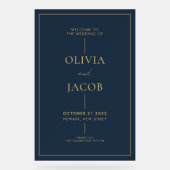 モダン結婚ミニマル歓迎 アクリルサイン (正面)