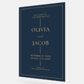 モダン結婚ミニマル歓迎 アクリルサイン (傾斜)