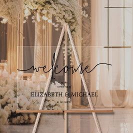 モダン結婚ミニマル歓迎 アクリルサイン