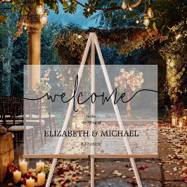 モダン結婚ミニマル歓迎 アクリルサイン