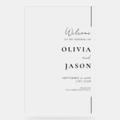 モダン結婚ミニマル歓迎 アクリルサイン (正面)