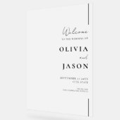 モダン結婚ミニマル歓迎 アクリルサイン (傾斜)