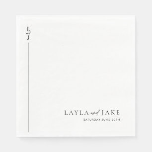 モダン結婚ミニマル白黒のナプキンスLAYLA スタンダードランチョンナプキン