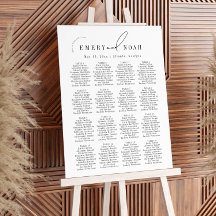 モダン結婚ミニマル白黒座席表