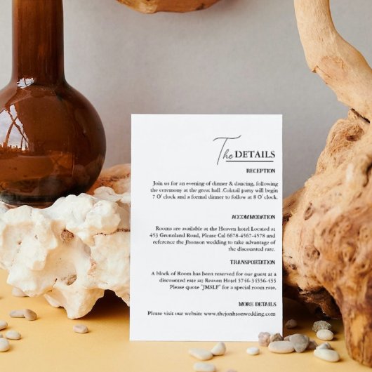 モダン結婚ミニマル詳細 エンクロージャーカード