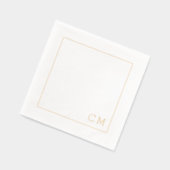 モダン結婚モノグラムカスタムイニシャル 箔ナプキン (左)