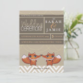 モダン結婚ユニークキツネ対招待状 招待状 (スタンド正面)