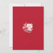 モダン結婚中国のフローラの二重の幸福 招待状 (裏面)