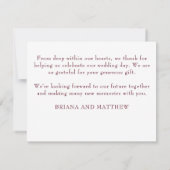 モダン結婚写真サンキューカード サンキューカード (裏面)