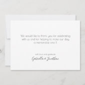 モダン結婚写真サンキューカード サンキューカード (裏面)