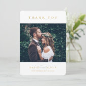 モダン結婚写真シンプルクラシック金ゴールド黒 招待状 (スタンド正面)