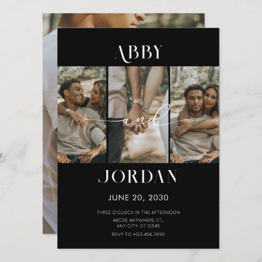 モダン結婚写真 招待状 (正面/裏面)