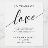 モダン結婚周年記念 ワインラベル (シングルラベル)