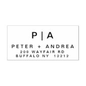 モダン結婚夫婦の住所 ラバースタンプ (インプリント)