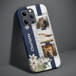 モダン結婚夫婦の写真パーソナライズされたフローラCa iPhone 11 ケース