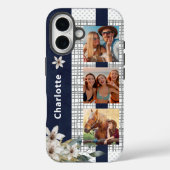 モダン結婚夫婦の写真パーソナライズされたフローラCa Case-Mate iPhoneケース (裏面)