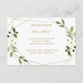 モダン結婚幾何の水彩緑樹 エンクロージャーカード (正面)