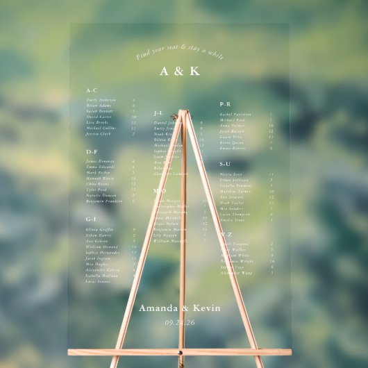 モダン結婚座席表 アクリルサイン (ニュートラル)