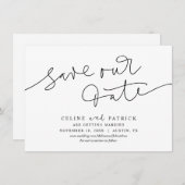 モダン結婚式のお知らせ、Save Our Dateカード 招待状 (正面/裏面)