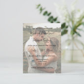 モダン結婚式の写真の色あせたオーバーレイ招待状 インビテーションポストカード (スタンド正面)