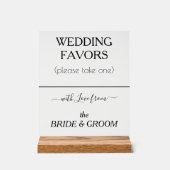 モダン結婚式の引き出物ブラックタイポグラフィ澄ん アクリルサイン (正面)