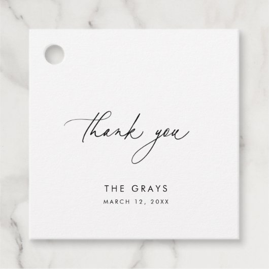 モダン結婚式の引き出物ラベル フェイバータグ (正面)