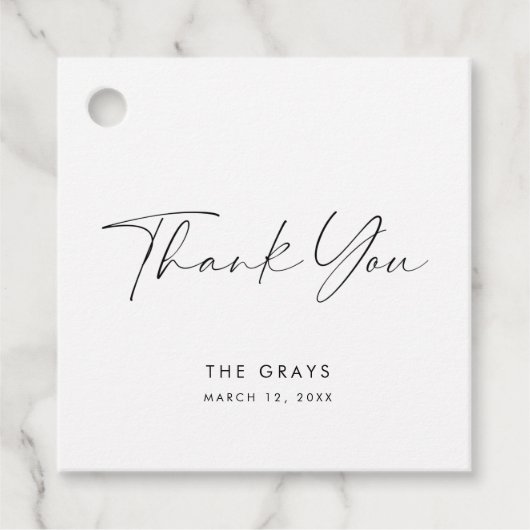 モダン結婚式の引き出物ラベル フェイバータグ (正面)