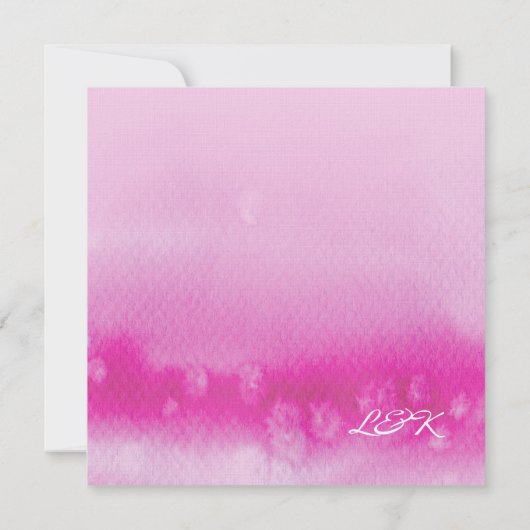 モダン結婚式の招待グラデーション水の色暗い赤紫色 招待状 (裏面)