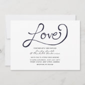 モダン結婚式の招待 – シンプル白黒 招待状 (正面)