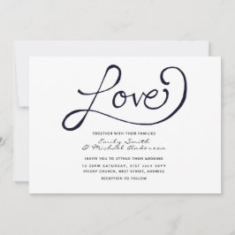 モダン結婚式の招待 – シンプル白黒 招待状