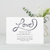 モダン結婚式の招待 – シンプル白黒 招待状 (スタンド正面)