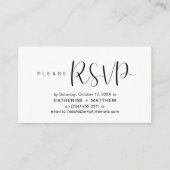 モダン結婚式の招待RSVPアラーム エンクロージャーカード (正面)